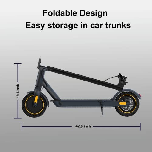 Electric Scooter 10″ Solid Tires 600W Peak Motor Up to 20Miles Range and 19Mph Speed for Adults – Portable Folding Commuting Scooter with Double Braking System and App - Image 4