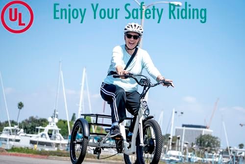 EMOJO Bull 8.5″ Low Step Through Electric Tricycle for Adults Up to 100 Miles Long Range Ebike Trike with Differential 500W 7 Speed 20MPH Three Wheel Electric Bike - Image 3