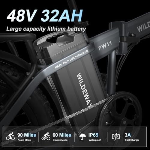 Electric Bike with 32Ah Battery 750W 28MPH Motor, 20 inch Fat Tire Folding Electric Bike, Urban City Commuter Ebikes for Adults Men Women, Electric Bicycle 7 Speed Gear - Image 5