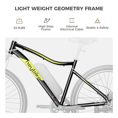 Heybike Race Max Electric Bike for Adults with 750W Peak Motor, 28mph Max Speed, 600WH Removable Battery Ebike, 27.5″ Electric Mountain Bike with 7-Speed and Front Suspension - Image 5