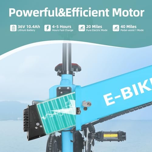 20″ Folding Electric Bike for Adults | Lightweight Foldable Electric Bicycle – Weighs Only 45lbs | 500W Brushless Motor | 40+ Mile Range | 21mph Speed – Class 2 Fat TIre Ebike