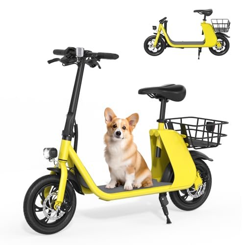 Electric Scooter with Seat, E-Scooter for Adults 672W Peak Motor, 36V 8Ah Electric Scooter for Adults with Seat Speed up to 18.5MPH, 25 Miles Range, Commuting Bicycle with Basket for Men Women - Image 6