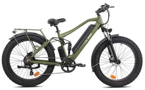 BEE Cool Adventurer Long Range Full Suspension Electric Bike, 750W Mountain eBike, 80MI Range, 48V 21Ah Battery 26″x4″ Fat Tire, 350LBS Payload, 28MPH, 7 Speed from Bikes - Image 5
