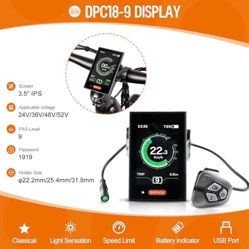 BAFANG 750W Mid Drive Kit with Battery(Optional),Upgraded BBS02B Electric Bike Conversion Kit with Optional Digital Display&44T Chainring for 68-73mm BB Size Commuter Bike,MTB,Tricycle