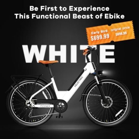 Cityrang 2.0 Electric Bike for Adults with 1000W Peak Motor, 15AH Removable Battery and up to 70Miles 25MPH,UL Certified 26″ Electric Commuter Bike with 7-Speed and Adjust Front Suspension