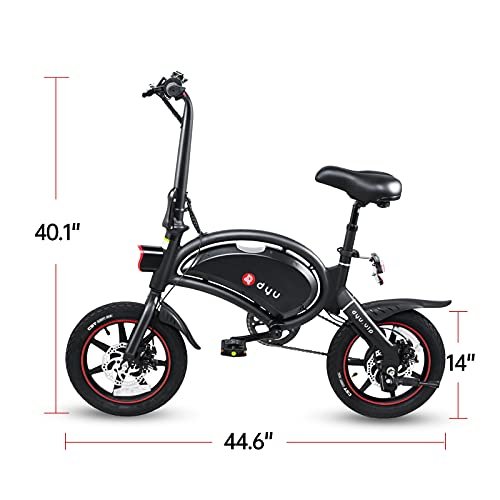 Electric Bike for Adults Teens,DYU D3F 14″ Folding Electric Bicycle,Commuter City E-Bike with 250W Motor and 36V 10AH Lithium-Ion Battery,40-45miles Travel Range