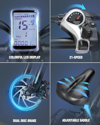 Electric Bike for Adults, 1500/2000W Dual Motor 31MPH, 48V 15.6/23AH Removable Battery, 25-50Miles, 26″ All Terrain for Mountains, Snow, Sand, Road,Fat Tire Ebike Full Suspension,Hydraulic Bicycle - Image 4