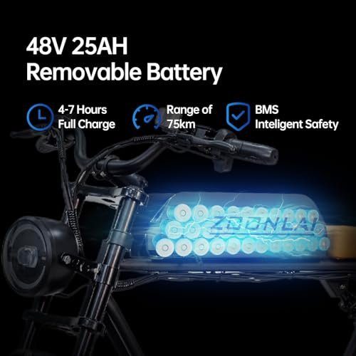 Electric Bike for Adult 1000W Motor 48V 15 Ah Removable Battery Max to 40 Miles Up to 27MPH, 7-Speeds 20“ Fat Tire Ebike Perfect for Commuter, Travel, Outdoor, Camping - Image 6