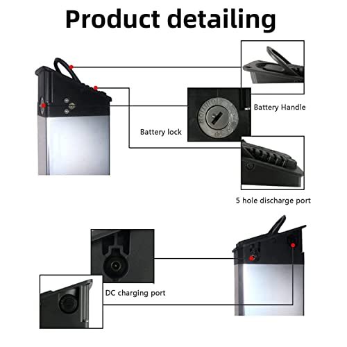48V 17.5Ah/ 52V 17.5Ah Concealed Lithium Ebike Battery Folding Built-in Electric Bike for 250-1000W Motor with Charger and BMS (48V 17.5AH)