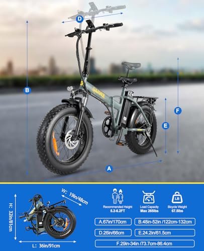 Electric Bike for Adults, 750W Folding Electric Bike, 20″ x 4.0 Fat Tire All-Terrain, 48V 15AH Removable Battery for Electric Bike with 7 Speed for Adults with Rear Rack - Image 7