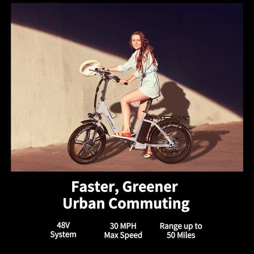 Electric Bike for Adults 750W Ebike 30 Mph Peak 1200W 80Nm Max Range 50Miles 48V 16Ah Removable Battery Foldable 20” x 4.0″ Fat Tire Adult Electric Bicycles 7-Speed Hydraulic Front Rear Oil Brakes - Image 3