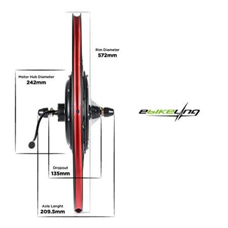 EBIKELING Waterproof Ebike Conversion Kit with Battery 26″ Direct Drive Front or Rear Wheel Electric Bike Conversion Kit Ebike Battery & Charger Included 1500W 1200W Electric Bike for Adults