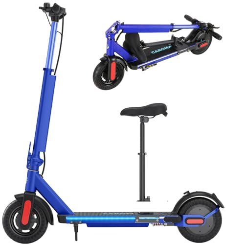 Caroma Electric Scooter, 20-25 Miles Range & 20 MPH Speed, 500W Cruise Control Electric Scooter Adults, 9/10″ Solid Tires, Fast Folding E Scooter Bike for Commute, Shock Absorption & Braking System - Image 5