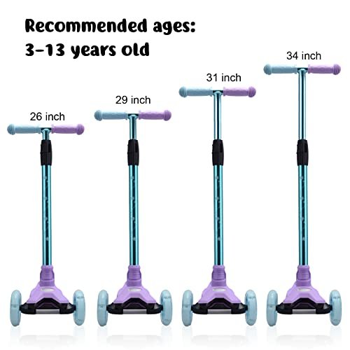 3 Wheel Scooter for Kids Ages 6-12,Kids Scooter with Light Up Wheels, Sturdy Deck Design, and 4 Height Adjustable Suitable for Kids Ages 3-12 - Image 4