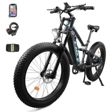 1000W Adult Electric Mountain Bike, 26 “Adult Electric Bicycle 48V 16AH, 7-Speed Fat Tire Electric Bicycle, Detachable Battery, All Terrain, Blue