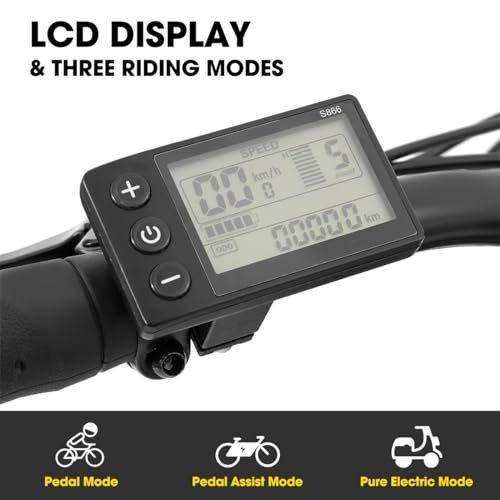 HILAND Electric Bike for Adults, 26” 500W Men Women Ebike with Throttle, Removable Battery, LCD Display, 20 MPH Ebikes Commuter Cruiser - Image 4