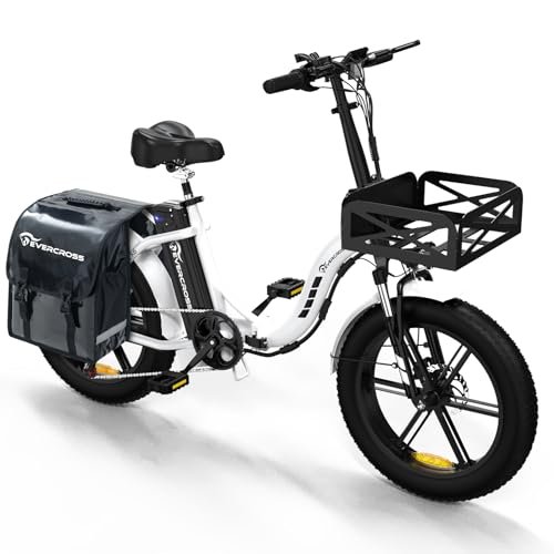 EVERCROSS EK6 Electric Bike 20″ x 4.0 Fat Tire Foldable E Bike with 48V 15Ah Removable Battery, 750W Mountain Adult Electric Bicycle with 7 Gears, 55-100KM Long Mileage - Image 6