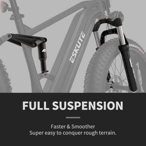 ESKUTE Spark Y Electric Mountain Bike, 1500W Peak Bafang Motor with Max Speed 28Mph, Up to 70Miles Range, 26″x4.8″ Fat Tires Ebike with Full Suspension - Image 3