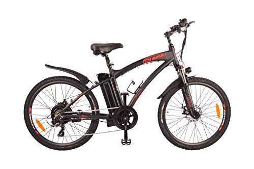DJ Mountain Bike 750W 48V 13Ah Power Electric Bicycle, Matte Black, LED Bike Light, Fork Suspension and Shimano Gear