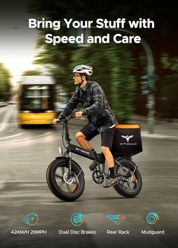 ENGWE EP-2 PRO 1000W Folding Electric Bicycle for Adults, 20″ 4.0 Fat Tire Dirt Bike with 48V 13AH Battery Up to 28MPH 75Miles, 7-Speed All Terrain Ebike for Mountain Beach Snow - Image 6