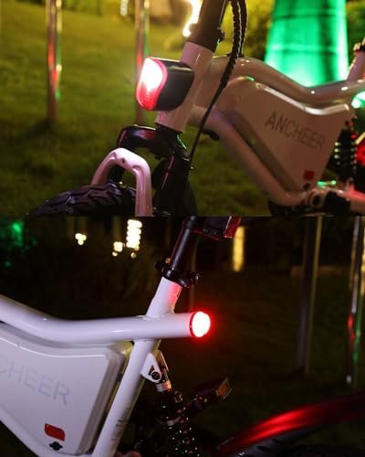 ANCHEER 14″ Folding Electric Bike for Adults, 22MPH Ebike with 350W Motor[Peak 500W], 48V 374Wh Battery, Dual Shock Absorber,Brake Taillight, Cruise Control, UL 2849 Certified Electric Bicycle