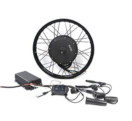 Newest 19inch 5000W Rear Wheel Electric Bike Conversion Kit, 72V 100A Sine Wave Programmable Controller, TFT Display System, Brake Lever,5000W Brushless gearless Motor, 5000W Electric Bike Kit.