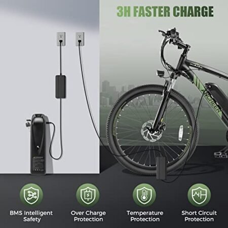 ANCHEER 27.5” Electric Bike 500W(Peak 750W) Electric Mountain Bike, 55 Miles Range & 22 MPH, 3H Fast Charge, 48V/10.4Ah Removable Battery, Electric Bike for Adult 21 Speed Incl. Free Bike Lock