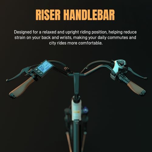 ESKUTE C100 Electric Bike for Adults, 500W Peak Motor, Up to 40Miles Range, 26″ Step-Thru Electric City Bike with 7-Speeds and Front Suspension - Image 3