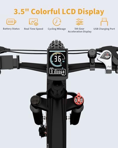 Electric Bike for Adults 1200W Peak Motor, 48V 720Wh Removable Battery, 65 Miles 28MPH Ebike Mountain, 26″ Fat Tire Adult Electric Bicycles with Hydraulic Suspension,7 Speed Gears UL Commuter E Bike