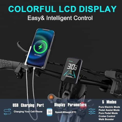 Electric Bike for Adults 1000W 30MPH Ebike – 48V 20AH Electric Bicycle Dirt Mountain Bike Motor, Long Range e-Bike (Rx80 1000w 48v 20ah Gray)