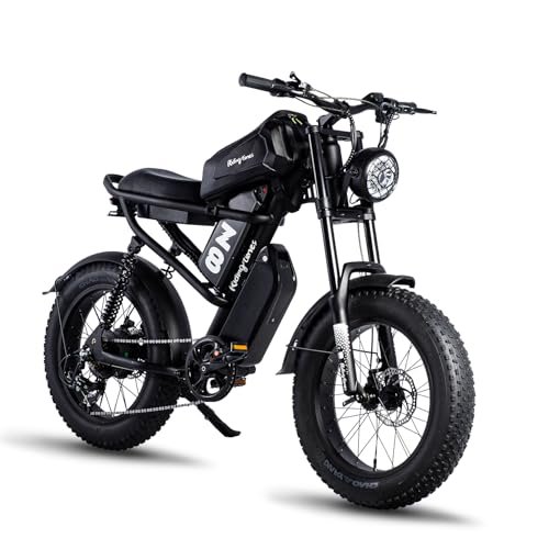 1500W Moped Style Ebike Full Suspension, 20 Inch Fat Tire Electric bike, Max 28MPH & 37-150 Miles Electric Motorcycle, 750WH/1500WH Battery, All-Terrain E Bike for Mountains, Snow, Sand, Road - Image 4