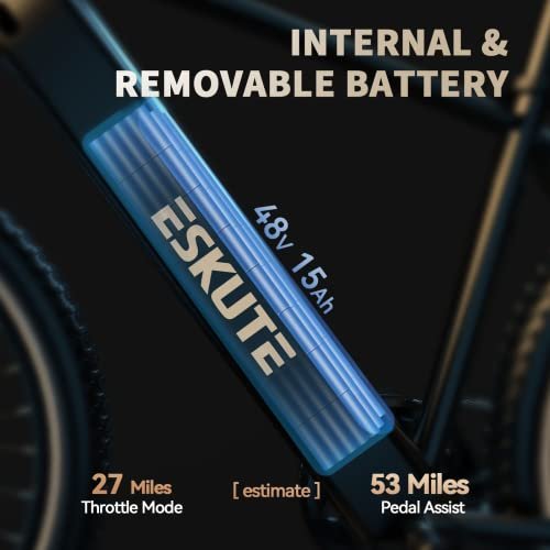 ESKUTE Netuno 27.5″ Electric Bike, 750W Peak Bafang Motor, Top Speed 22MPH, 48V 15Ah Large Capacity Battery, Hydraulic Front Suspension, Adult Electric Bicycles with 7 Speeds and Disc Brakes - Image 6