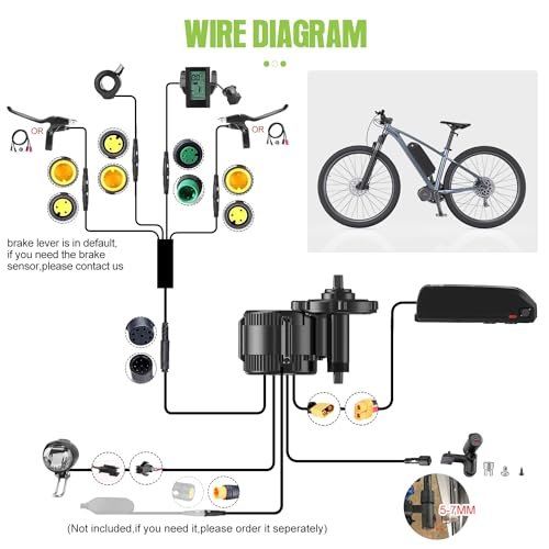 BAFANG BBS02B 48V 750W Mid Drive Kit with Battery Optional 8fun eBike Conversion Kit with LCD Display & Chainring Mid Drive Electric Bike Kit fit 68-73MM Bottom Bracket Bike - Image 6