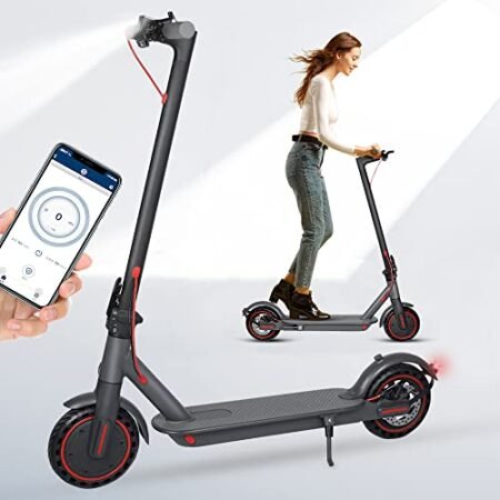 Electric Scooter for Adults Teens,350W Electric Scooter Up to 19MPH & 19-21Miles Range Sport Foldable Scooter Double Braking Electric Scooters for Commuter,8.5″ Tires Electric Scooter for Adults