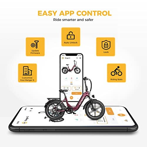 Heybike Ranger S Electric Bike for Adults, Foldable 1400W Peak Motor Ebike, 20″ x 4.0 Fat Tire Step-Thru Electric Bicycle, 48V 14.4AH Removable Battery Commuter E Bike, 7-Speed Hydraulic Fork - Image 5