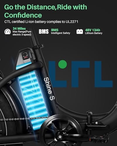 Folding Electric Bike for Adults with 500W Motor (Peak 720W),20″ 4.0 Fat Tire Ebike,48V 13Ah Removable Battery UL 2849 Certified, Adults Electric Bicycles E-Bike,7-Speed and Front Suspension