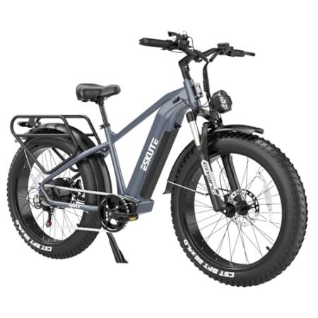 ESKUTE E Bikes for Adults Electric 750W (1500W Peak) Power, Spark X Electric Bicycles 48V 20AH Battery 26 Fat Tire Electric Bike 28Mph 70 Miles Range 7 Speed Hydraulic Disc Brakes