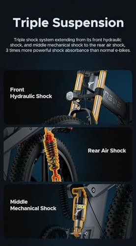 ENGWE X24/X26 1200W Electric Bike for Adults, 26″ x 4.0 Fat Tire Folding Ebike with Single/Dual Removable Battery 48V 19.2AH/+10AH up to 62/94Miles & 31MPH - Image 5