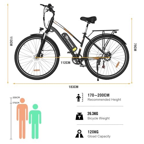 EVERCROSS EK28 28″ Electric Bike for Adults, 500W Electric Mountain Bike with 36V 12AH Battery, 60 Miles Range & 20 MPH Ebike, 7 Speeds Electric Bicycle and Removable Li-ion Battery - Image 5