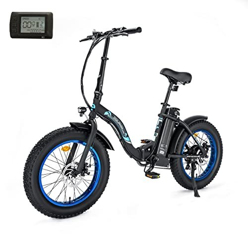 ECOTRIC 20″ Powerful Electric Bike for Adults 500W 36V Folding Fat Tire Bicycle 12.5AH Lithium Battery Ebike Rear Motor Alloy Frame Shimano 7 Speed Gear (Black/White) - Image 4