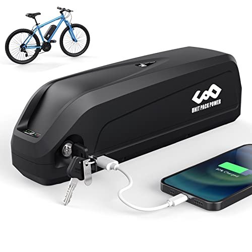 (Canada Warehouse)Ebike Battery 36V 48V 52V 13Ah 15Ah 17.5Ah 20Ah Electric Bike Lithium Ion Batteries Pack with Charger & USB Port Fit for 1700W 1500W 1000W 750W 500W Fat Tire Mountain Snow Bike Motor