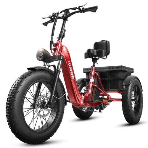 Electric Tricycle for Adult with 750W Motor, 60 Miles Range Pickup Class Trike, 500 Lbs Load Electric Trike with Rear Differential and 20” Fat Tires, 48V 18AH Cell Battery, Husky - Image 3