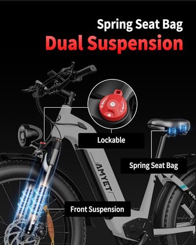 EV900X/EV900S Peak 1500W Ebike,52V/48V 20Ah Removable Battery,26″ Fat Tire,70Miles&32MPH/28MPH,Electric Bike for Adults,7 Speed Gears,Dual Shock Absorber,Adults Electric Bicycle - Image 5