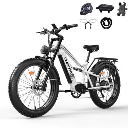Electric Bike for Adults,1500W/750W,52V 21/19Ah 32-37MPH, 30-60Miles Range 26”Fat Tire Electric Bike Beach Snow Mountain Bike, Dual Hydraulic Disc Brakes Electric Bike Full Suspension