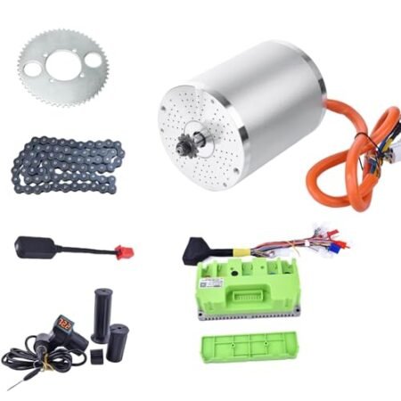 72V 3000W Brushless Motor Kit Max 6700RPM Temperature Sensing Electric DC 72V Motor with 80A Sine Wave Controller for Go Kart Electric Scooter Conversion Kit