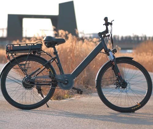 HILAND Electric Bikes for Men Women, 26 Inch Ebikes for Adults 350/500W, Front Suspension, 36V Portable Lithium Battery, 20 MPH, Up to 50 Miles, Bicycle Electric Commuter Cruiser - Image 6