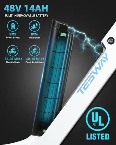 Electric Bike for Adults 1000W Peak 150N.M Mid-Drive with Torque Sensor, 27.5″ Dual Suspension Ebikes for Adults, 672Wh Removable Battery up to 50 Miles, 7-Speed Step-Thru City Ebike - Image 3