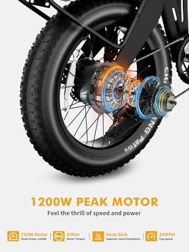 Electric Bike for Adults 1200/1400W Peak, 28/30MPH 60 Miles, 720WH Battery 20” x 4.0 Fat Tire Folding Ebikes for Adults, with APP/Anti-Theft Alarm/NFC/BAFANG Motor/Hydraulic Brakes & UL 2849 - Image 4