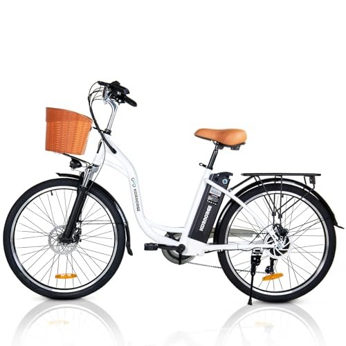 Electric Bike for Adults, 350W(Peak 500W), Up to 45 Miles, Removable Battery, 26″ Commuter Electric Bicycle, Rear Rack, Bike Basket, Certified to UL Standard 2849 - Image 5