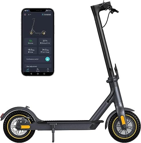Electric Scooter 10″ Solid Tires 600W Peak Motor Up to 20Miles Range and 19Mph Speed for Adults – Portable Folding Commuting Scooter with Double Braking System and App - Image 5
